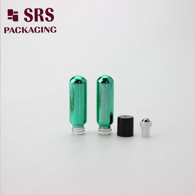 購入 香水サンプル メタリックグリーン ロールオンボトル 4ml ブラックキャップ付き スチールローラーボール オンライン製造
