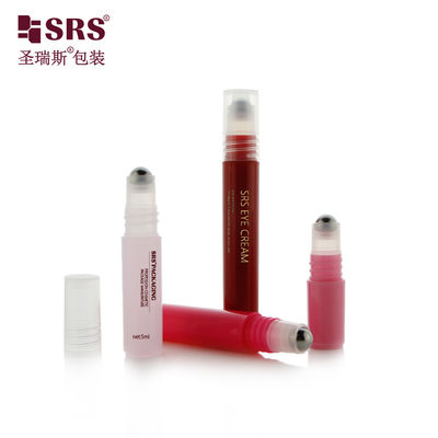 購入 RPPH-8ML レッド インジェクション グロシー カスタムデザイン 蓋付き PP プラスチック容器 ステンレス スチールボール ローリング 化粧水用セラム オンライン製造