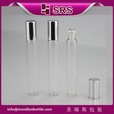 購入 SRS 10ml クリアカラーガラスローラーボールボトル、シルバーアルミニウムキャップ付き オンライン製造