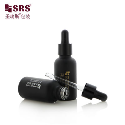 購入 D001-50ml オーダーメイドラベル 空滴瓶 黒色マットコーティングデザイン 個人ケア用 スキンケア用品 金色ホットフォイルスタンプロゴサービス オンライン製造
