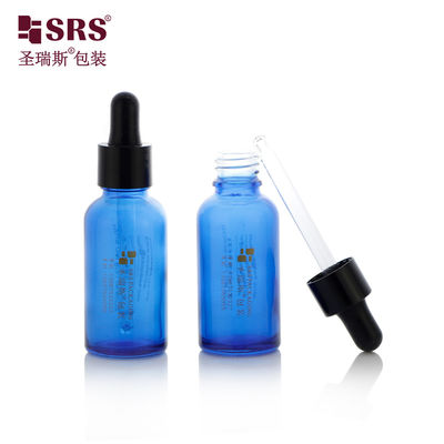 購入 D001-50ml 塗装 青色 透明 ガラス エッセンシャルオイル ボトル 鮮やかな黒色 ドロッパー 多容量 アロマテラピー用製品 オンライン製造