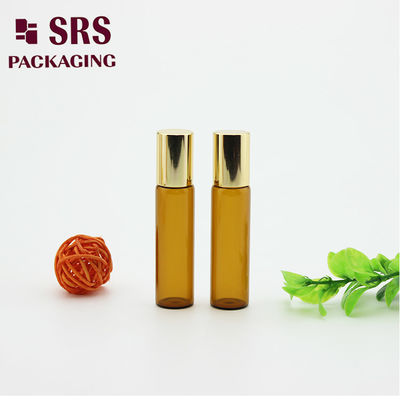 購入 SRS 5ml アンバーカラーガラス香水ロールオンボトル、アルミキャップ付き オンライン製造