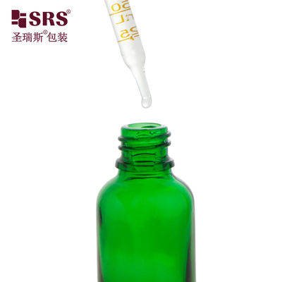 購入 D002-50ml Liquid Green Glass Dropper Bottle Leak Proof for Essential Oil オンライン製造