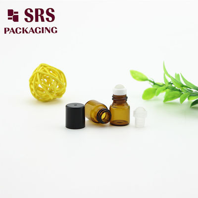 購入 SRS 空の 1 ml 琥珀色ガラス ロールオン ボトル (黒いプラスチック キャップ付き) オンライン製造