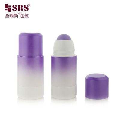購入 RPPE(P)-75ML 工場直販 空の香水ブランディング 白紫グラデーション詰め替え可能ロールオンボトル、ロゴ印刷、紫の中空ローラーボール付き オンライン製造