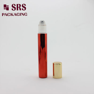 購入 SRS 空のアイクリーム プラスチック ロールオン ボトル メタリックレッドカラー 15ml オンライン製造