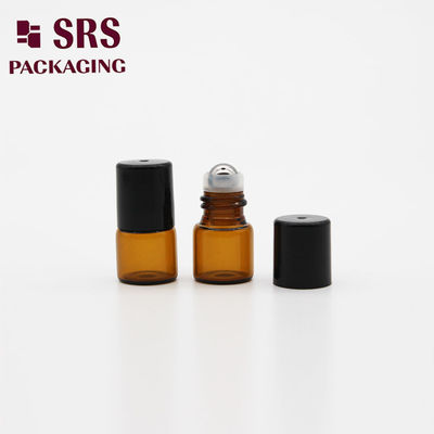 購入 SRS 空の 2ml 琥珀色ガラス ローラー ボール ボトル、黒いプラスチック キャップ付き オンライン製造