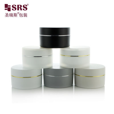 購入 SRSJK-100g 化粧品用 100g PP PCR リサイクル ブラック グレー メンズ フェイシャルケア パッケージ プラスチックジャーセット 蓋付き ひげクリーム用 オンライン製造