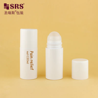 購入 PET43-130ML 空の白い丸い環境に優しいPETプラスチックボトル、マッサージ用ビッグローラーボール付き オンライン製造