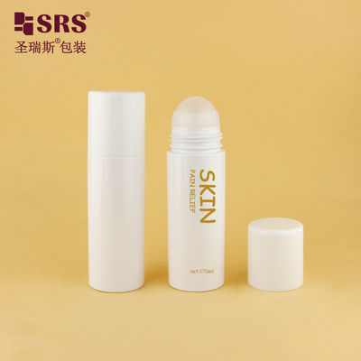 購入 PET43-170ML リサイクル可能な白いPETPCRプラスチックボトル 痛みを和らげるための金属ロールボール オンライン製造