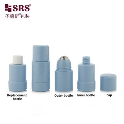 購入 詰め替え可能なPP PCRロールオンボトル 50ml 75ml 化粧品パッケージ オンライン製造