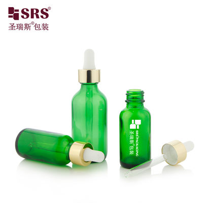 購入 Luxury Collar 1oz 2oz Green Glass Dropper Bottle for Essential Oil オンライン製造