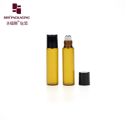 購入 化粧品ミニ薄壁ガラスロールオンボトル 空のアンバー色 5ml オンライン製造