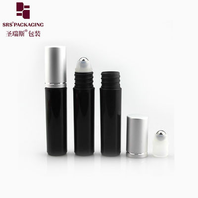 購入 RPA-5ML ブラックローラーボトル フロスト仕上げ 5ml ローラーボール容器 スチールボール スクリューキャップ メタル オンライン製造