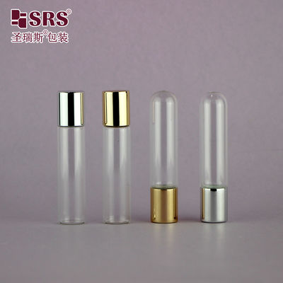 エッセンシャルオイル パフューム ガラス ロールボトル クリア 6ml キャップ付き スチールボール