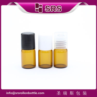 高品質2mlアンバーロールオンボトルと空のガラスロールオンボトル
