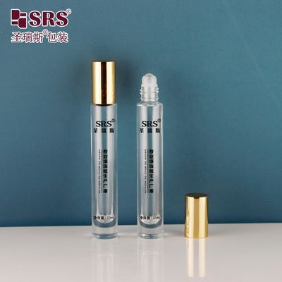 10ml 丸型ガラスローラーボトル、カラーアルマイトアルミキャップと厚底、エッセンシャルオイルと香水用