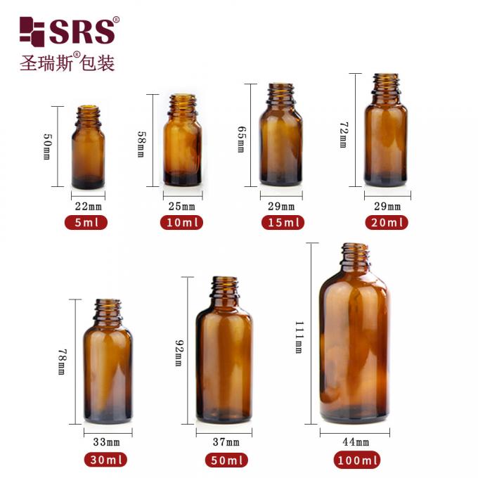 ブラックプラスチックドロッパー ガラスボトル 5ml 10ml 15ml 20ml 30ml 50ml 100ml オイル用 1